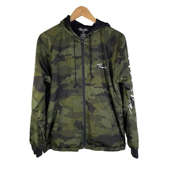 Primitive Men's Script Camo Hooded Full Zip Windbreaker Jacket Green Size Small - Picture 2 of 8